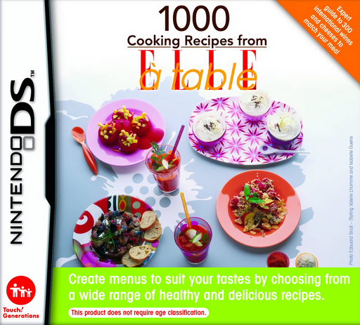 Download 1000 Cooking Recipes from Elle a Table (Europe) (En,Fr,De,Es,It) (NDSi Enhanced) Nintendo DS ROM