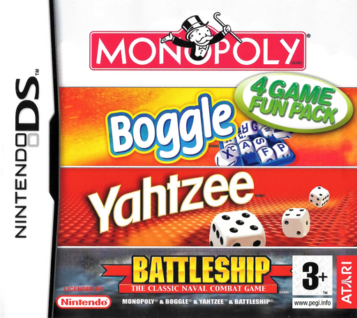 Download 4 Game Fun Pack – Monopoly + Boggle + Yahtzee + Battleship (Europe) Nintendo DS ROM