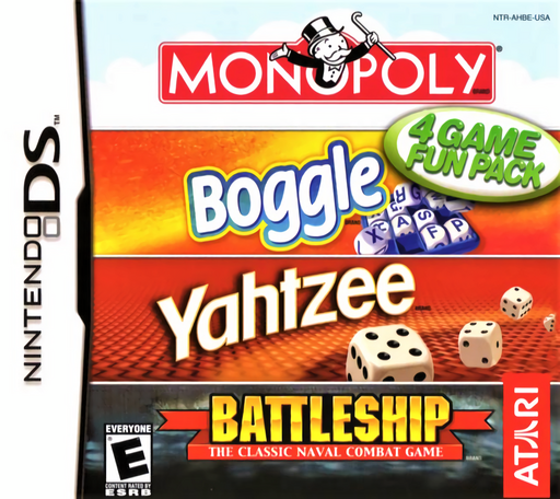 Download 4 Game Fun Pack – Monopoly + Boggle + Yahtzee + Battleship (USA) Nintendo DS ROM