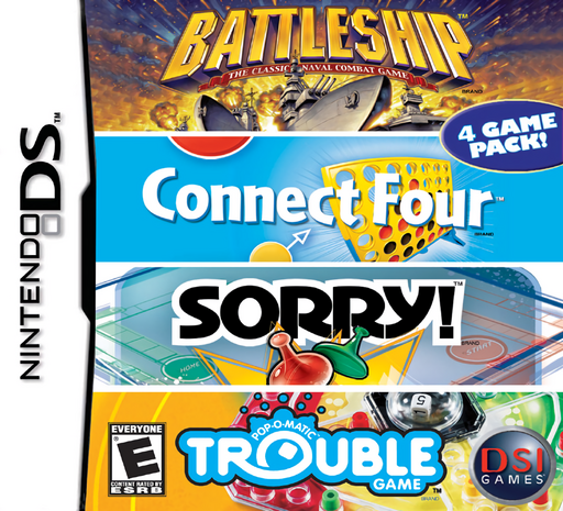 Download 4 Game Pack! – Battleship + Connect Four + Sorry! + Trouble (USA) Nintendo DS ROM