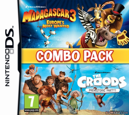 Download Combo Pack – Madagascar 3 – Europe’s Most Wanted + Croods, The – Prehistoric Party! (Europe) (En,Fr,De,Es,It) Nintendo DS ROM